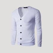 Men’s lightweight v neck button knit cardigan