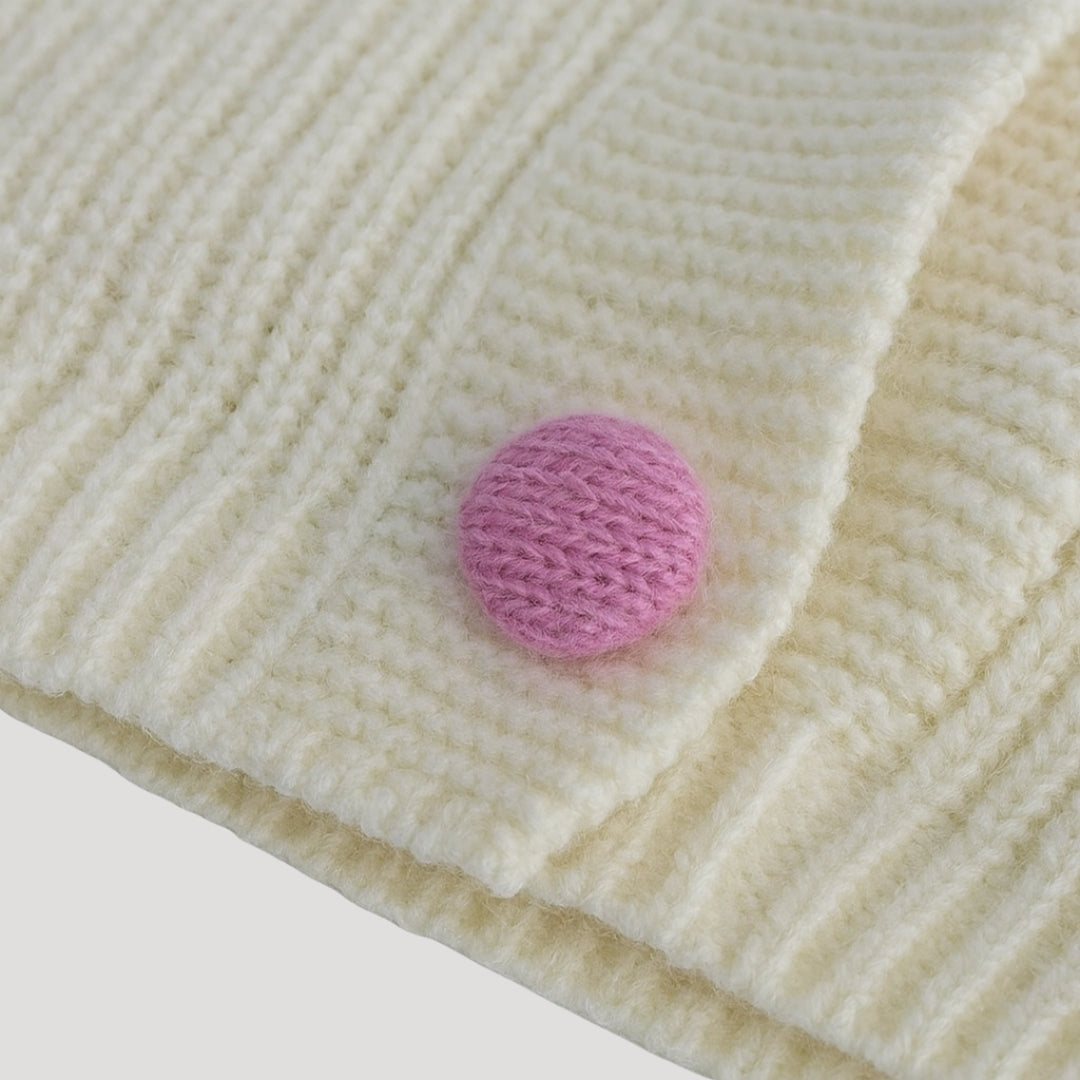 Women's chunky knit strawberry button up cardigan