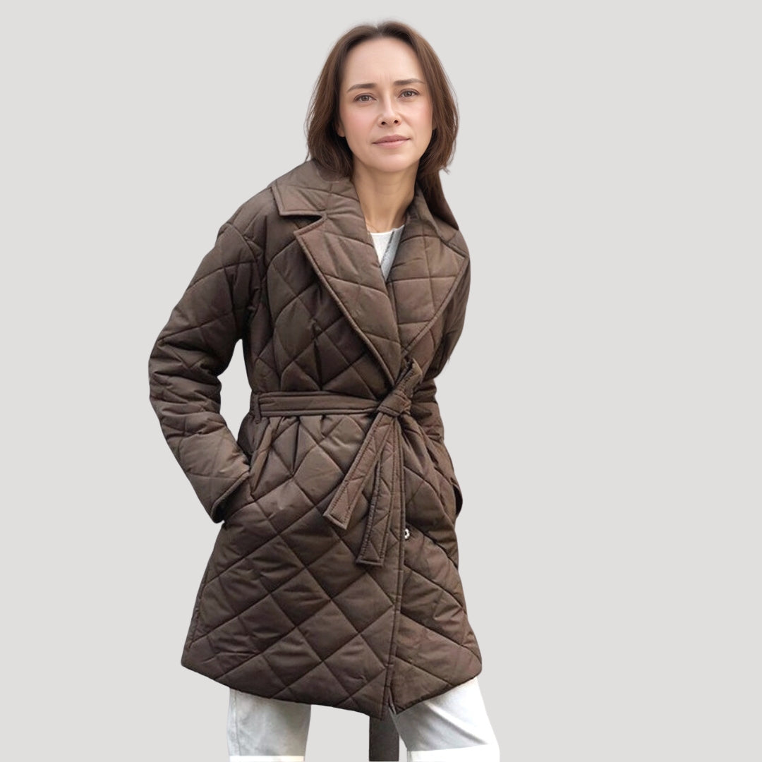 Quilted wrap coat