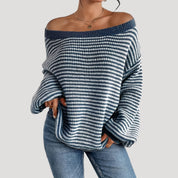 Women's oversized striped knit jumper sweater
