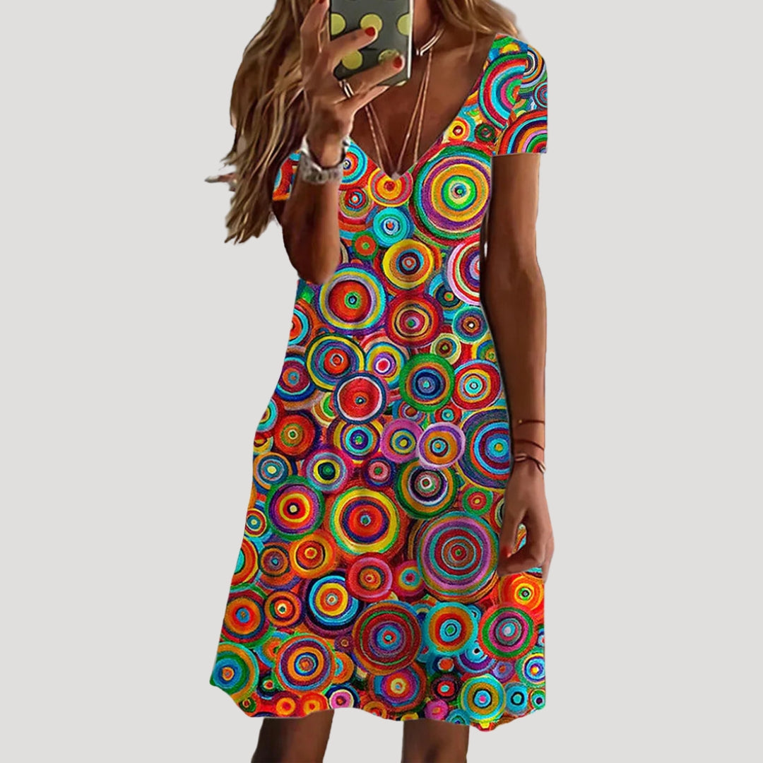 Women’s floral sleeveless v neck midi dress