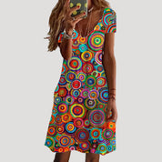 Women’s floral sleeveless v neck midi dress