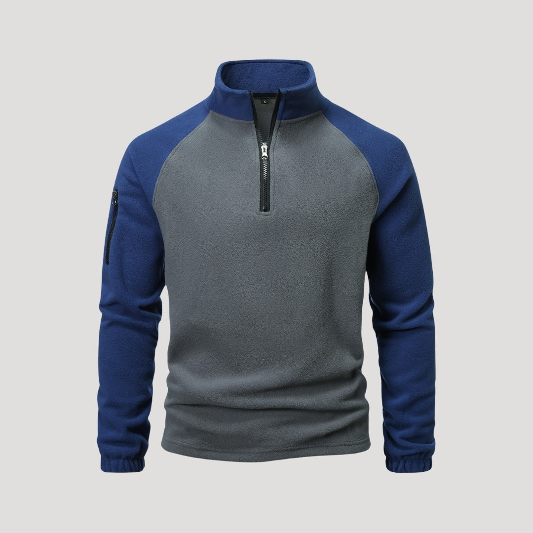 Fleece-lined half-zip jumper