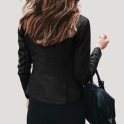 Women’s lightweight summer jacket faux leather zip up