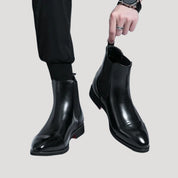 Men’s leather chelsea boots chunky heel style