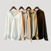 Women’s satin button down blouse