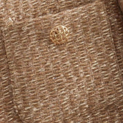 Women’s wool boucle cropped winter camel jacket