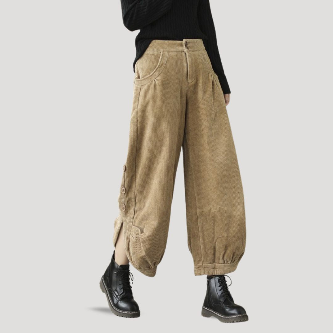 Cropped corduroy pants