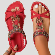 Women’s strappy embellished flat open toe sandals