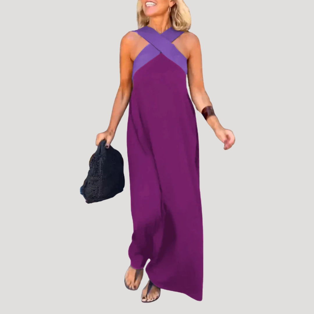 Women’s halter neck sleeveless maxi dress