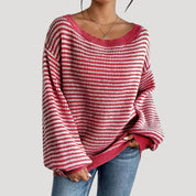 Women's oversized striped knit jumper sweater