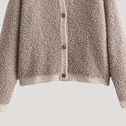 Women soft boucle cardigan