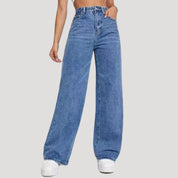 High-waisted wide-leg jeans