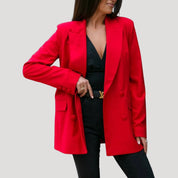 Women’s oversized double breasted tailored longline blazer