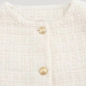 Women textured tweed cropped cardigan