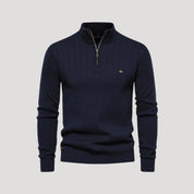 Men ribbed quarter-zip sweater