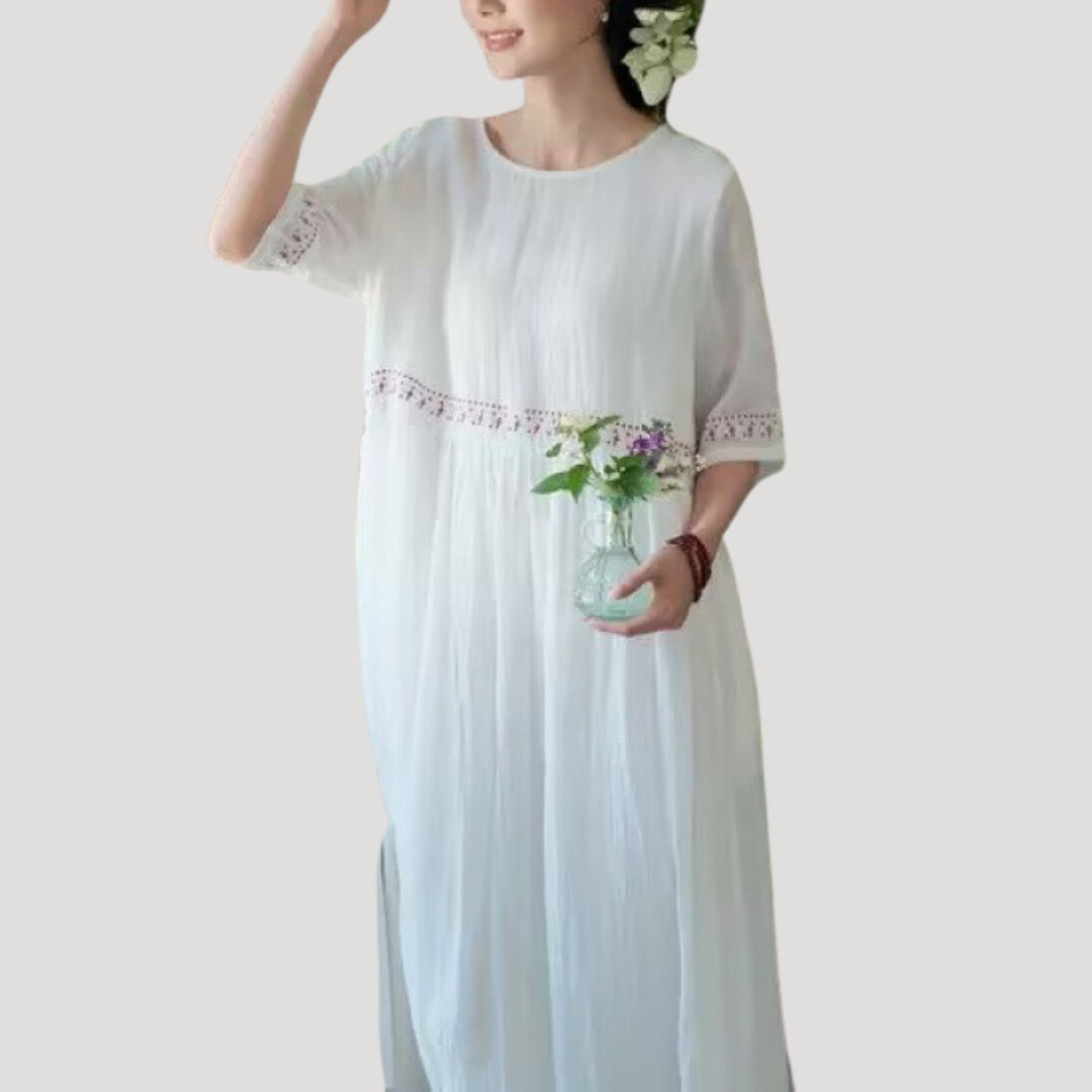 Women’s short sleeve loose fit midi dress