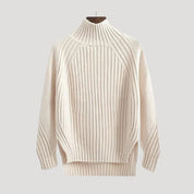 Cozy ribbed high-neck sweater