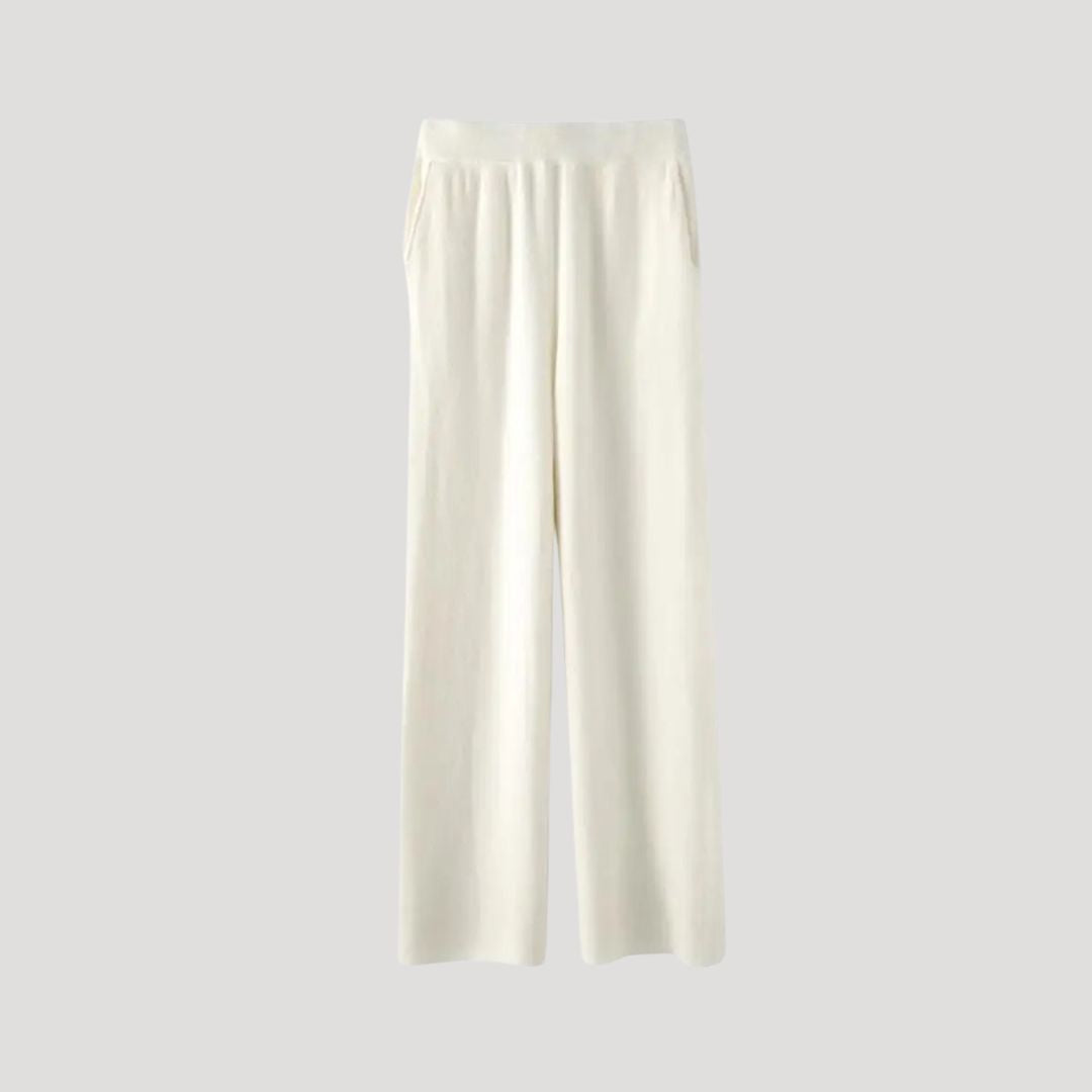 Women wide-leg knit trousers