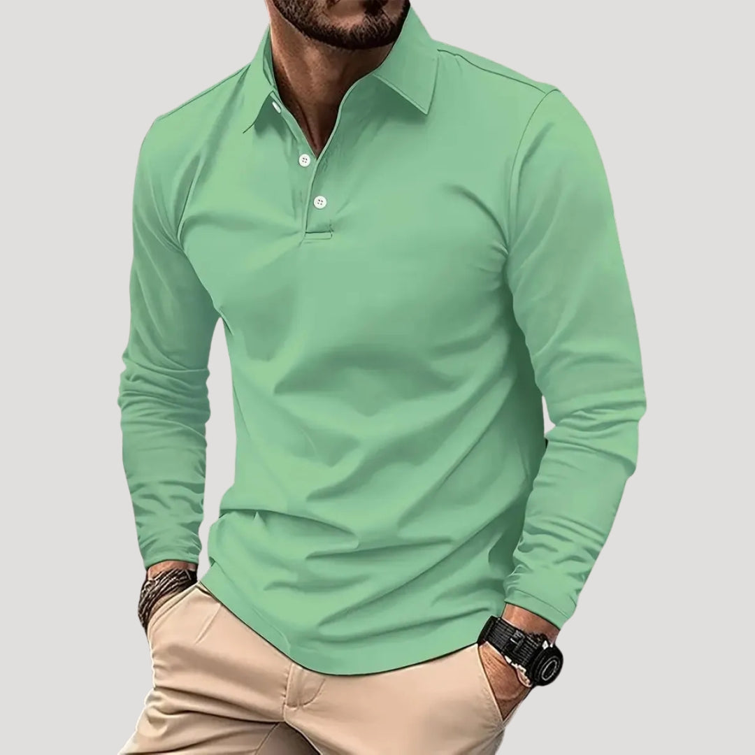 Men’s long sleeve polo shirt smart casual top