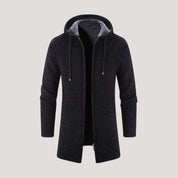 Men’s longline zip up hooded jacket coat
