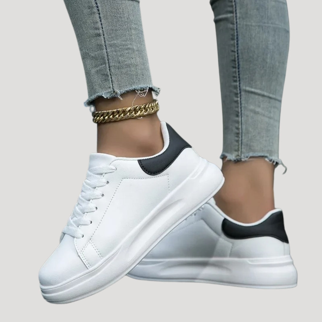 Women’s white platform trainers chunky sole fashion sneakers