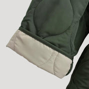 Women’s quilted oversized green fleece zip up jacket