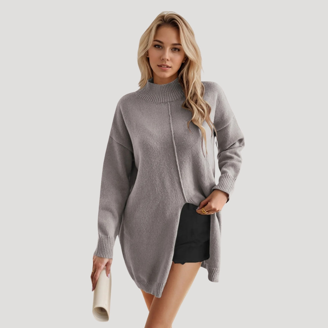 Women oversized split hem sweater