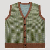 Unisex knit colorblock vest