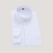 Men’s mandarin collar long sleeve formal shirt