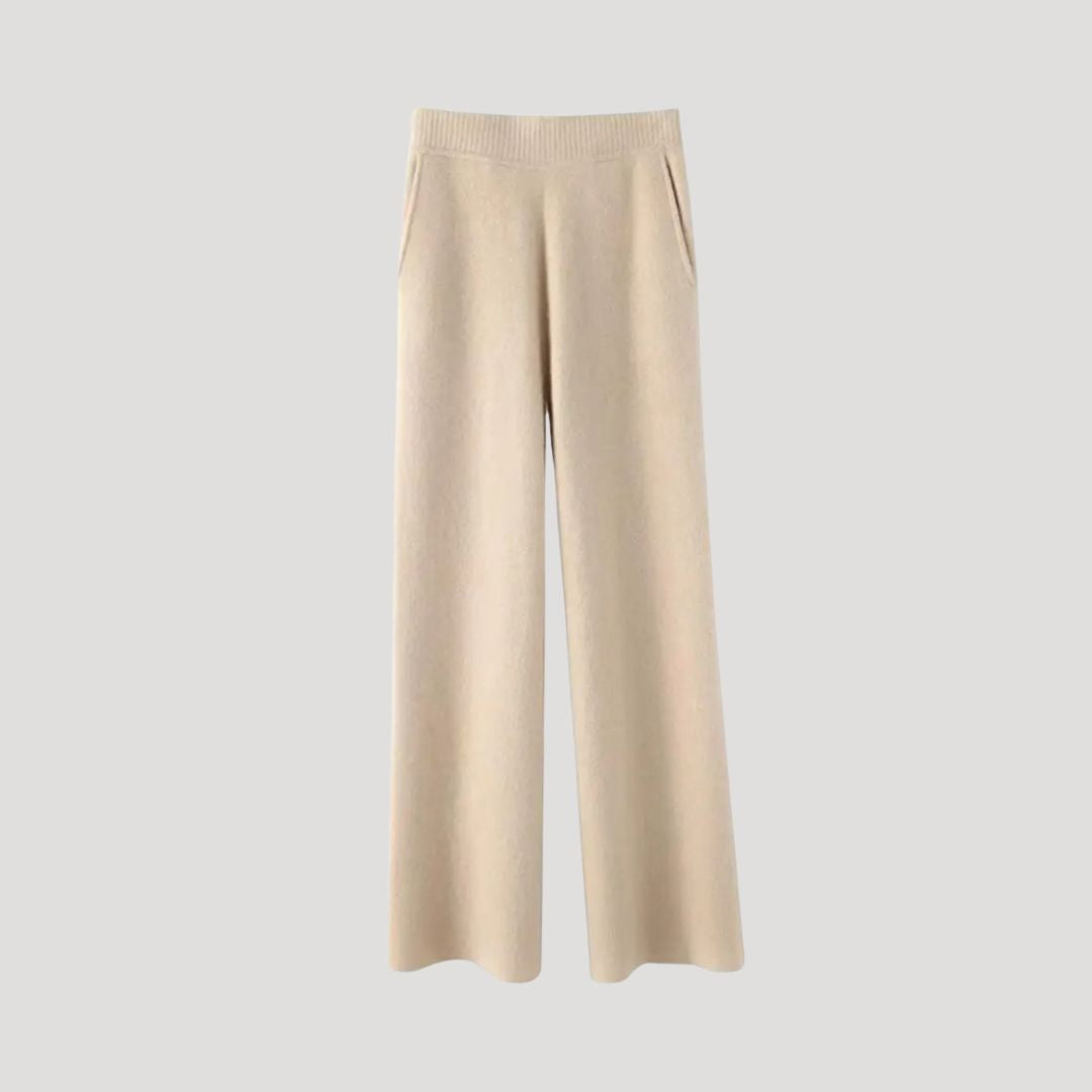 Women wide-leg knit trousers