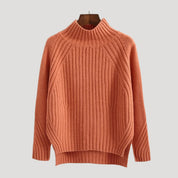 Cozy ribbed high-neck sweater