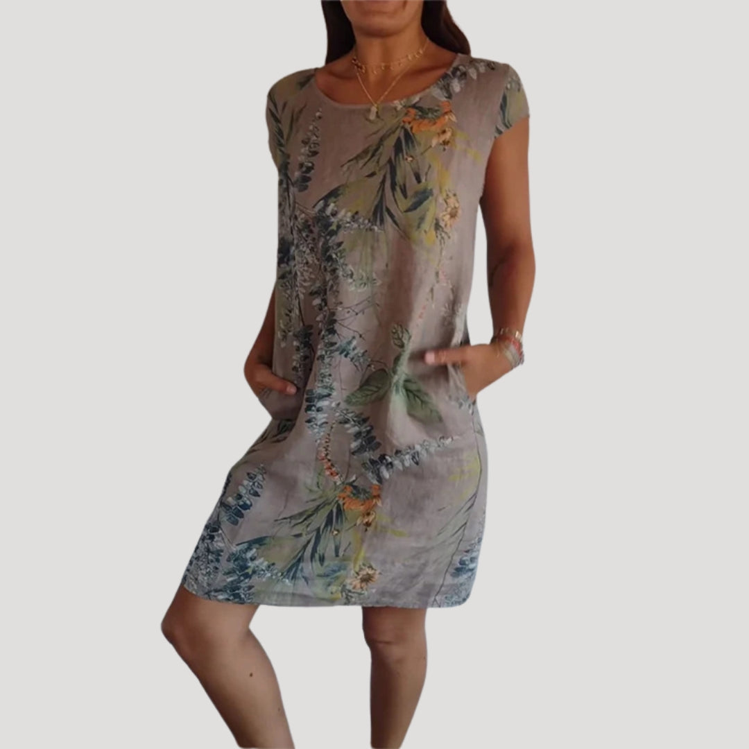 Women’s floral short sleeve midi dress