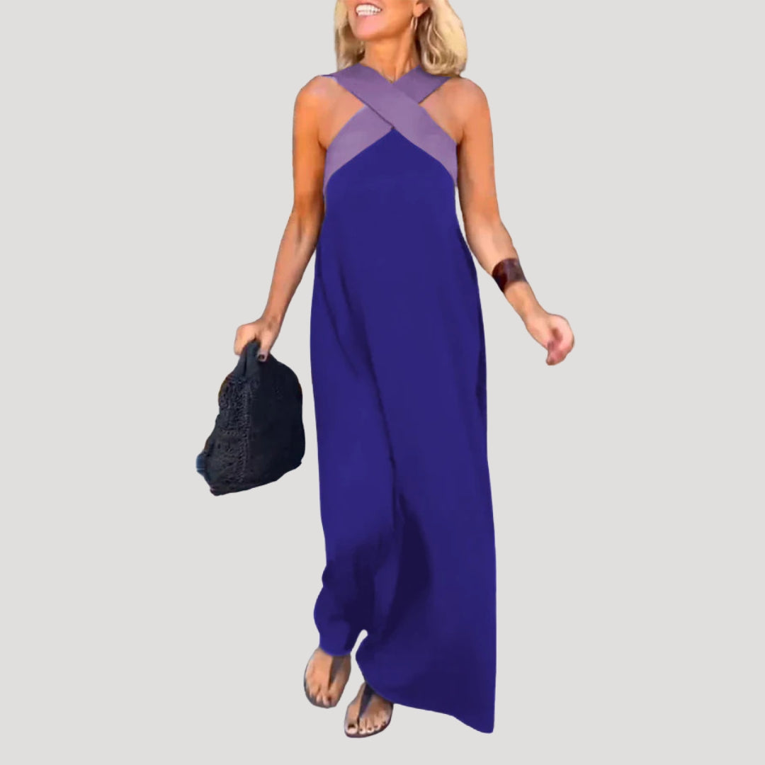 Women’s halter neck sleeveless maxi dress