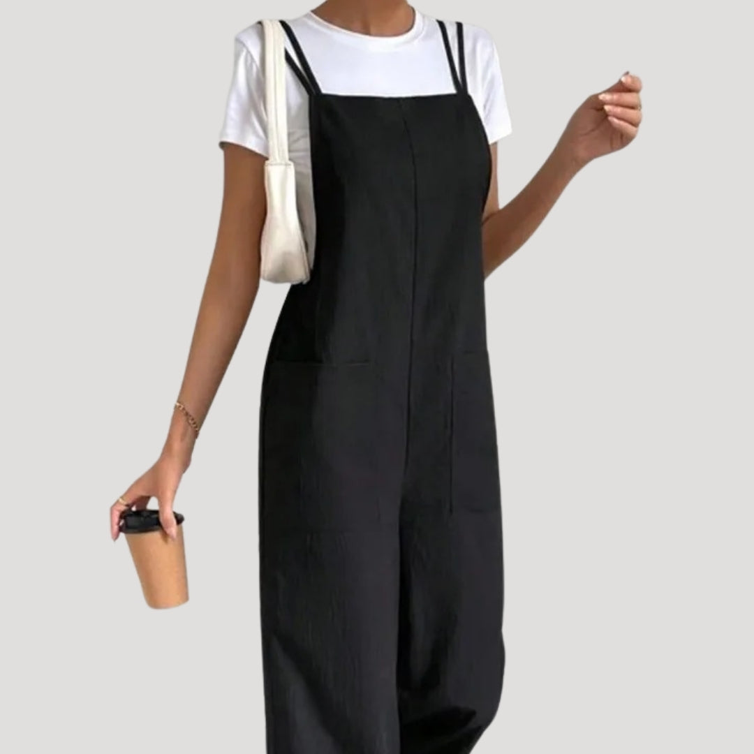 Women’s black summer wide leg jumpsuit