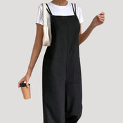 Women’s black summer wide leg jumpsuit