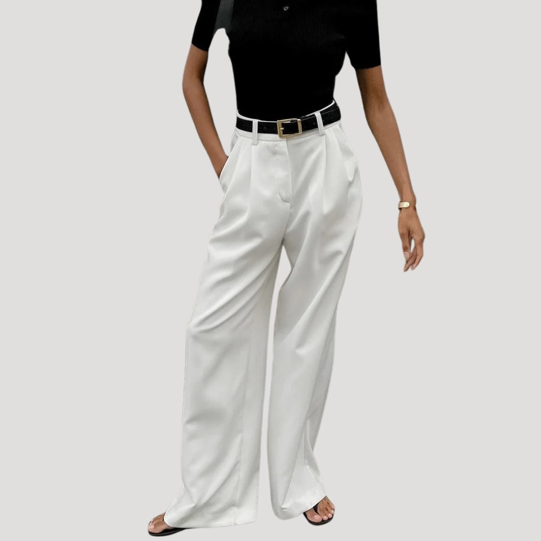 Women's high-waisted wide-leg tailored trousers