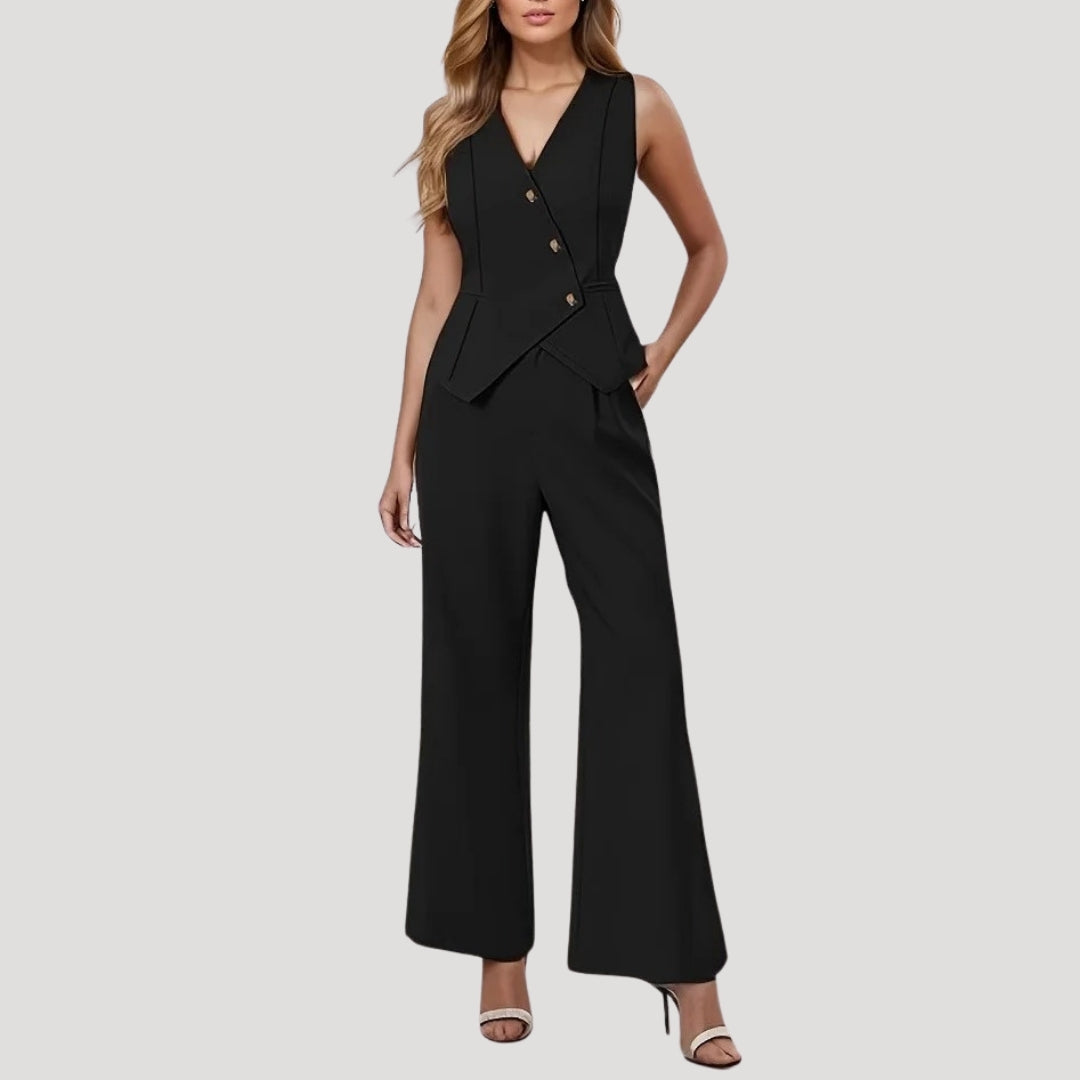 Women’s wide leg tailored jumpsuit smart formal