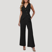 Women’s wide leg tailored jumpsuit smart formal