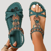 Women’s strappy embellished flat open toe sandals