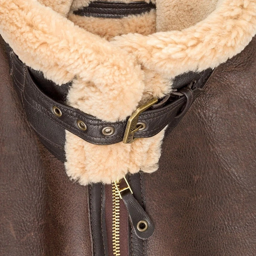 Aviator shearling leather jacket