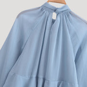 Elegant ruffled chiffon blouse