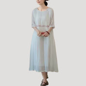 Women’s short sleeve loose fit midi dress