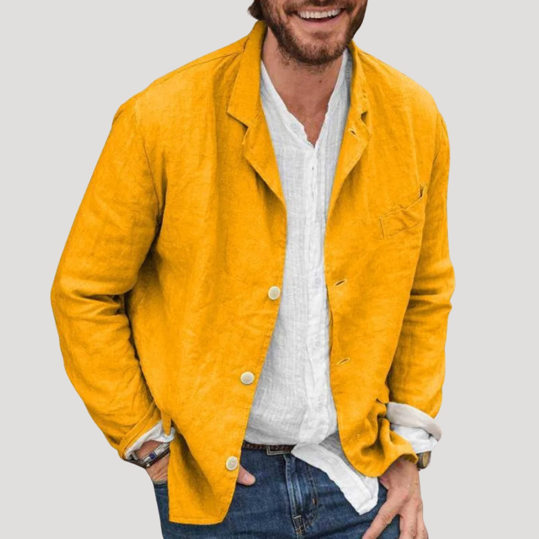 Men’s linen lightweight smart casual blazer jacket