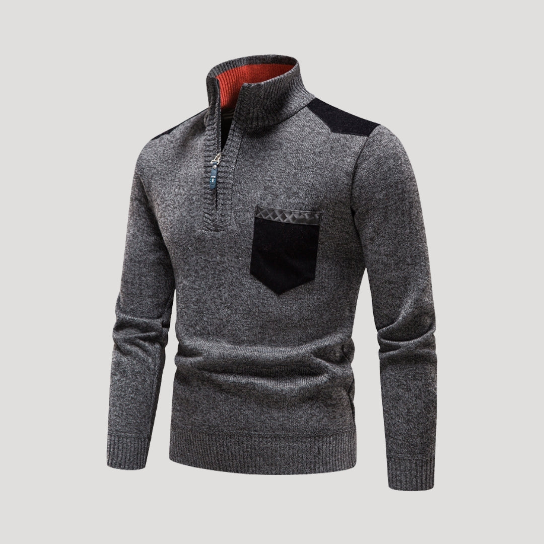 Men’s quarter zip jumper knitted half zip pullover