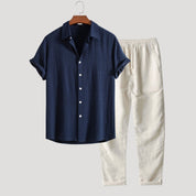 Men’s linen co ord shirt and trousers set