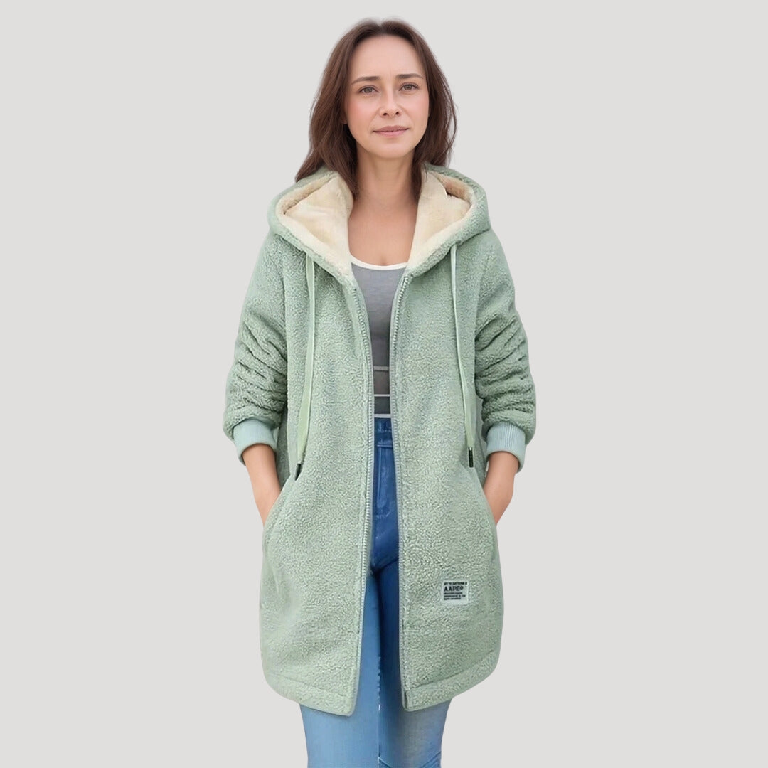 Cozy fleece hoodie coat