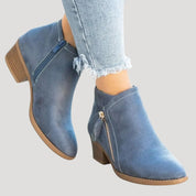 Women suede block heel boots