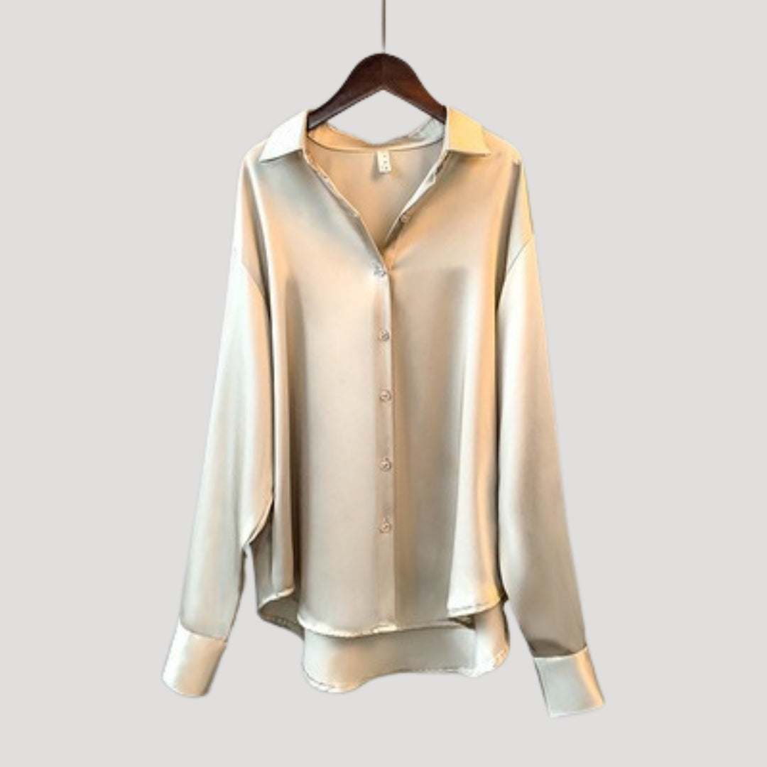 Women’s satin button down blouse