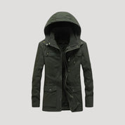 Men hooded fleece-lined jacket